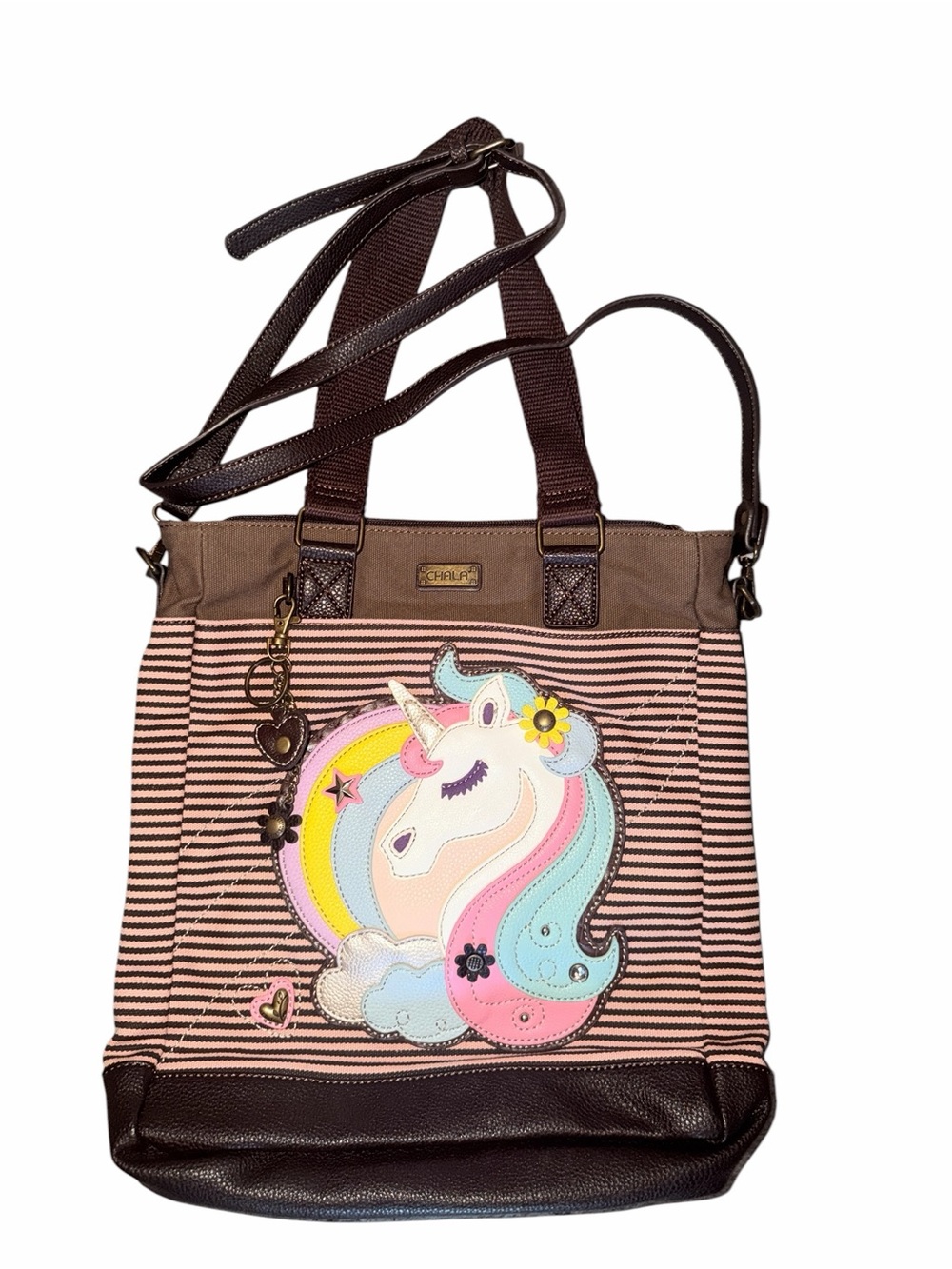 NWOT Chala Unicorn Work Tote in Pink Stripe